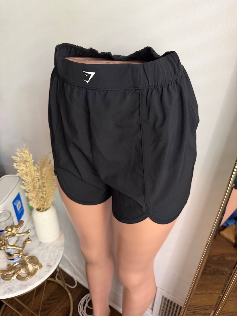Gymshark Black Women's Running Shorts with Curved Hem - Picture 3 of 5